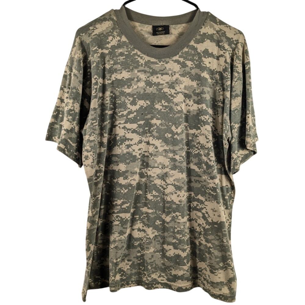 ACU Digital Camo T-Shirt Large Made in USA Army UCP Military Tee 50/50 Cotton